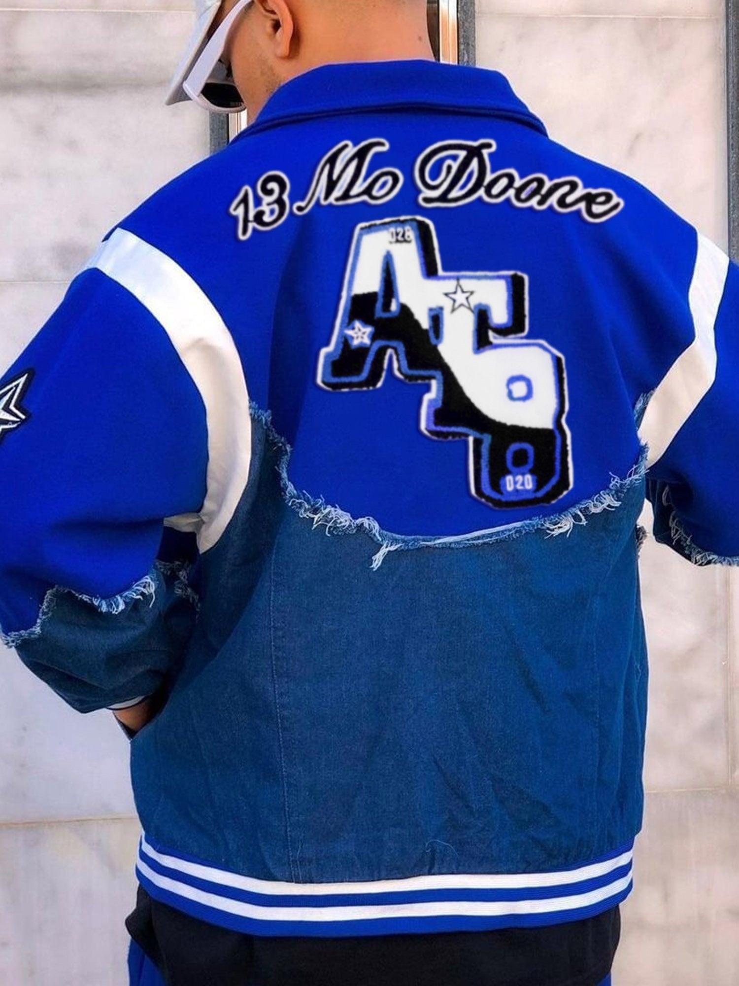1984 High Street Denim Fabric Splicing Baseball Jacket -1445 SP221110E3WS