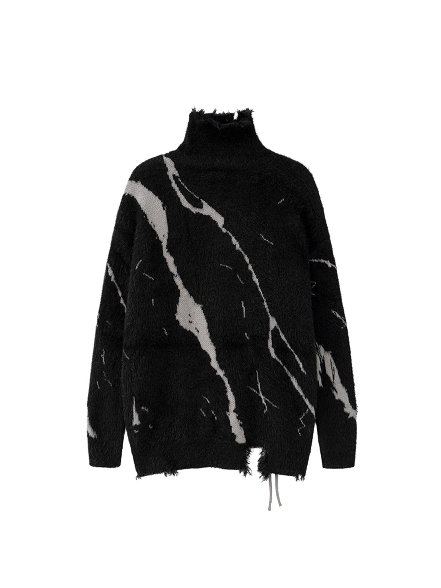 1984 Rip Damage Design Turtleneck Knitwear Sweater - 1525 SP230210RA9D