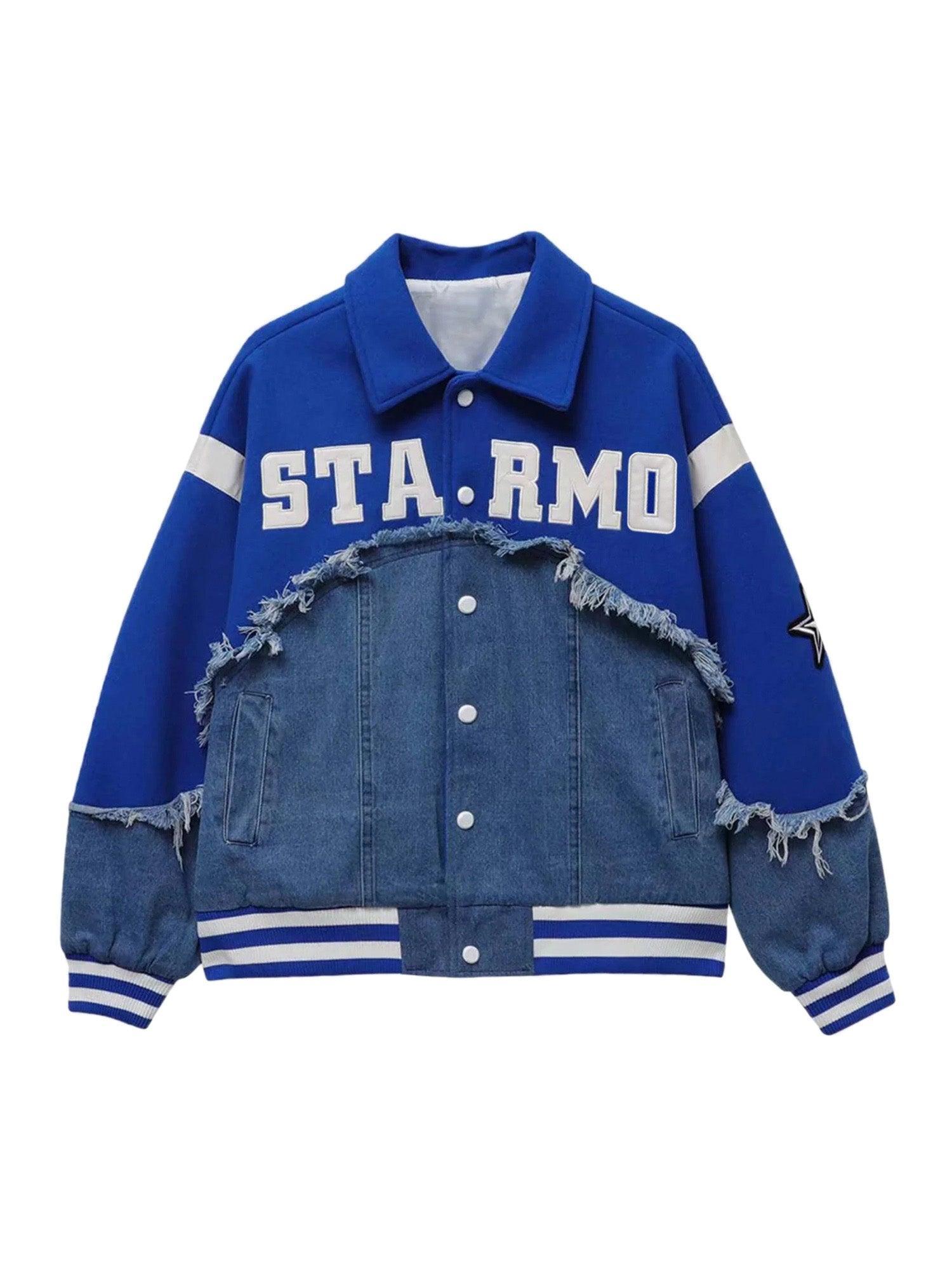 1984 High Street Denim Fabric Splicing Baseball Jacket -1445 SP221110E3WS