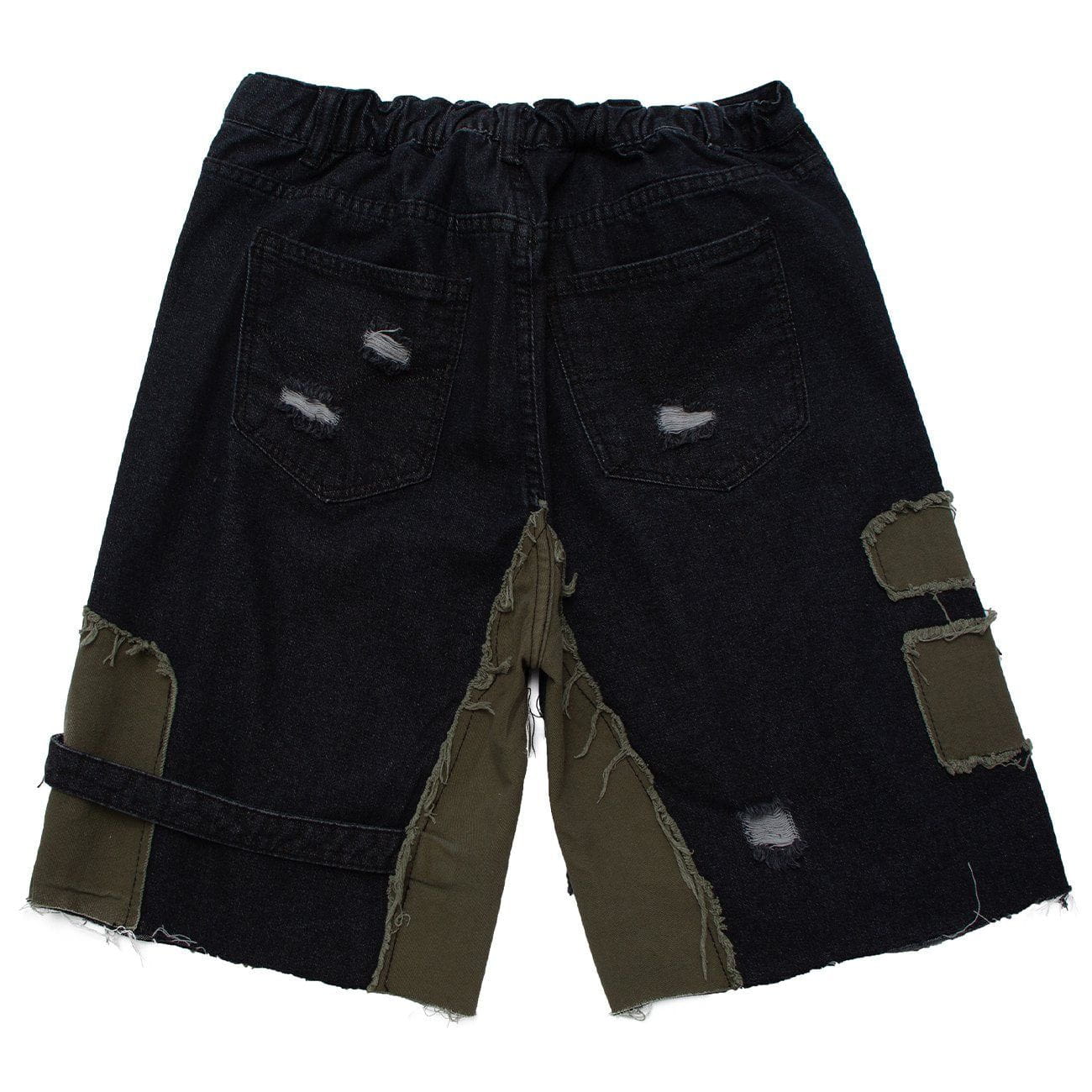 1984 Patchwork Irregular Ripped Hole Denim Short -1249 SP220321WRCU