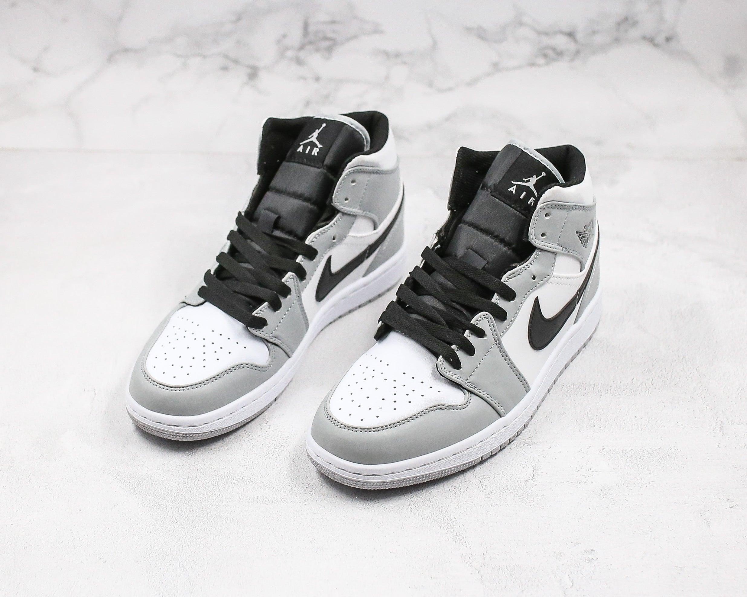 Custom Jordan 1 Mid Light Smoke Grey High Q - sneakerhypesusa