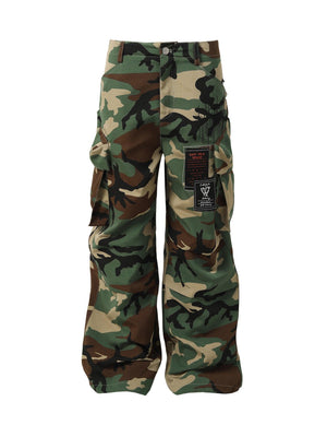 1984 High Street Badge Camouflage Multi-Pocket Pants