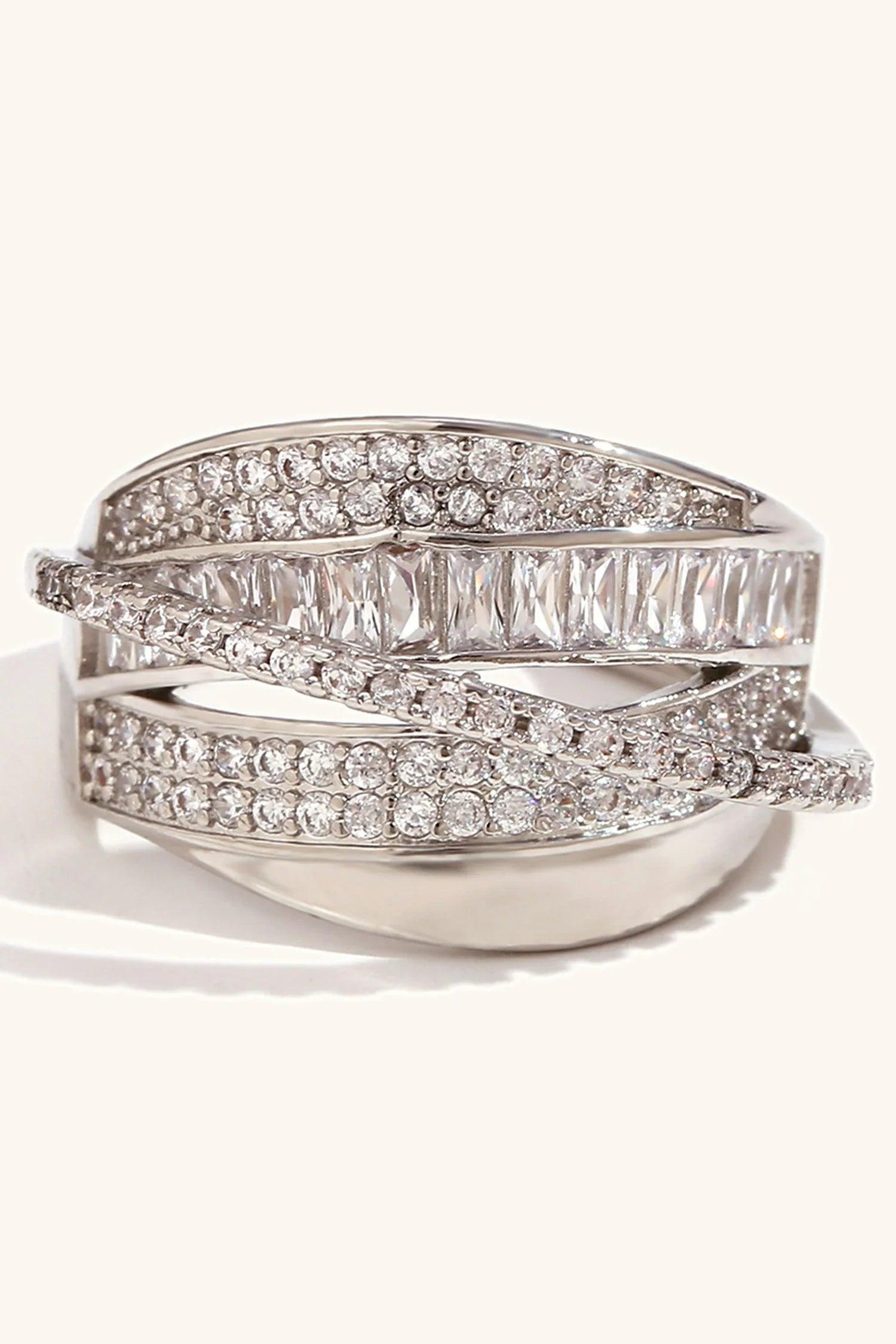 Primrose Diamonds Crossover Ring