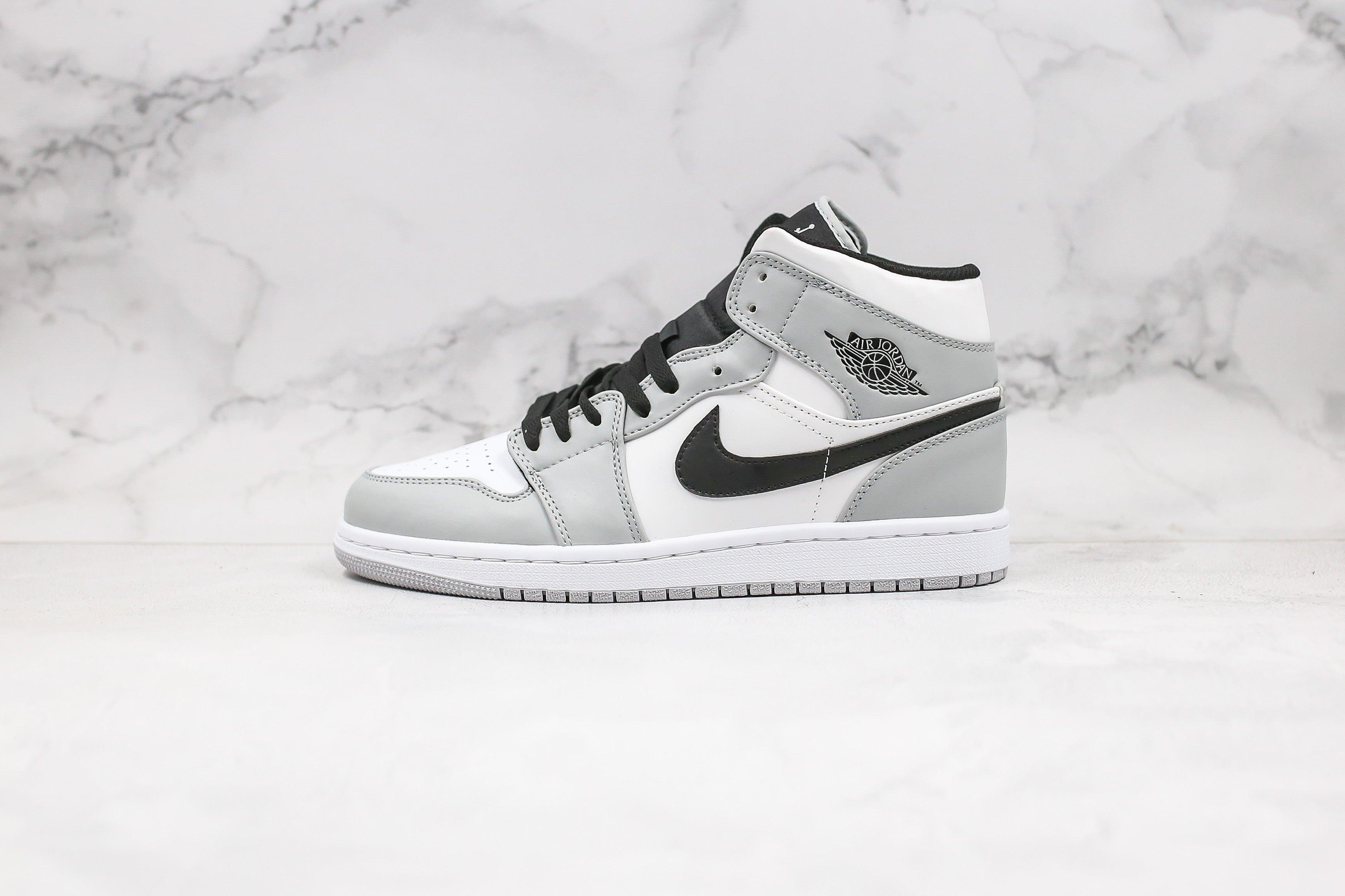 Custom Jordan 1 Mid Light Smoke Grey High Q - sneakerhypesusa