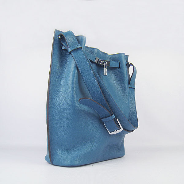 Nappa Leather Shoulder Bag H2804 blue Silver Kilta bags