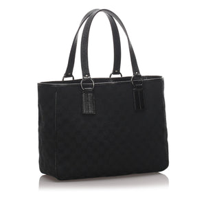 GG Black Canvas Fabric GG Tote Bag Italy