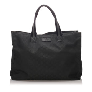 GG Black Canvas Fabric GG Tote Bag Italy