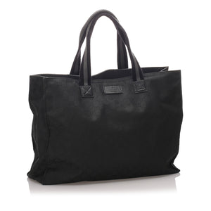 GG Black Canvas Fabric GG Tote Bag Italy