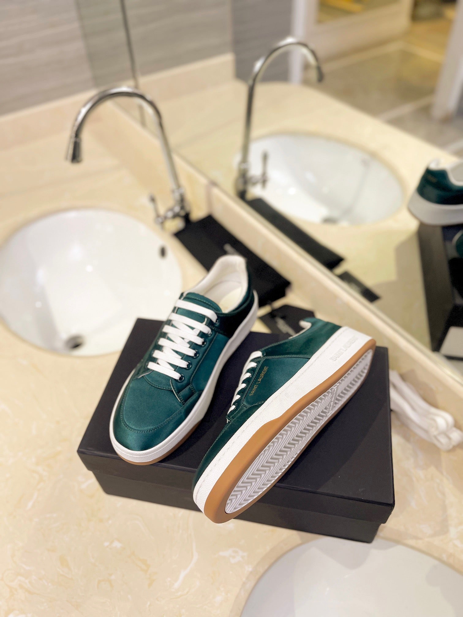 VSL Green Leather Sneakers-173