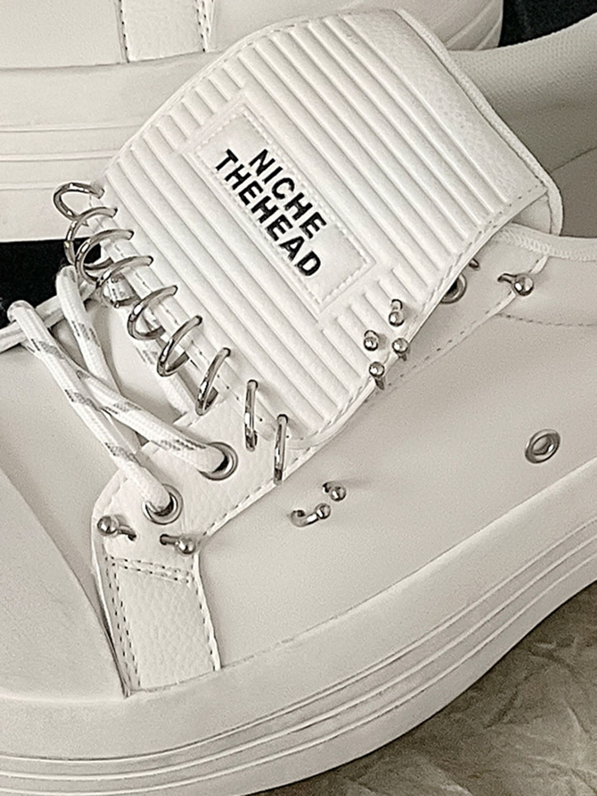 Sneakerhill Punk Metal Ring Platform Sneakers - 1984