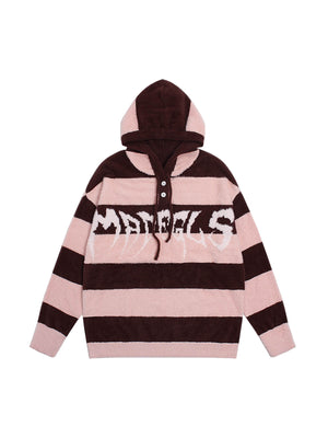 1984 Jacquard Knit hooded Striped Sweater