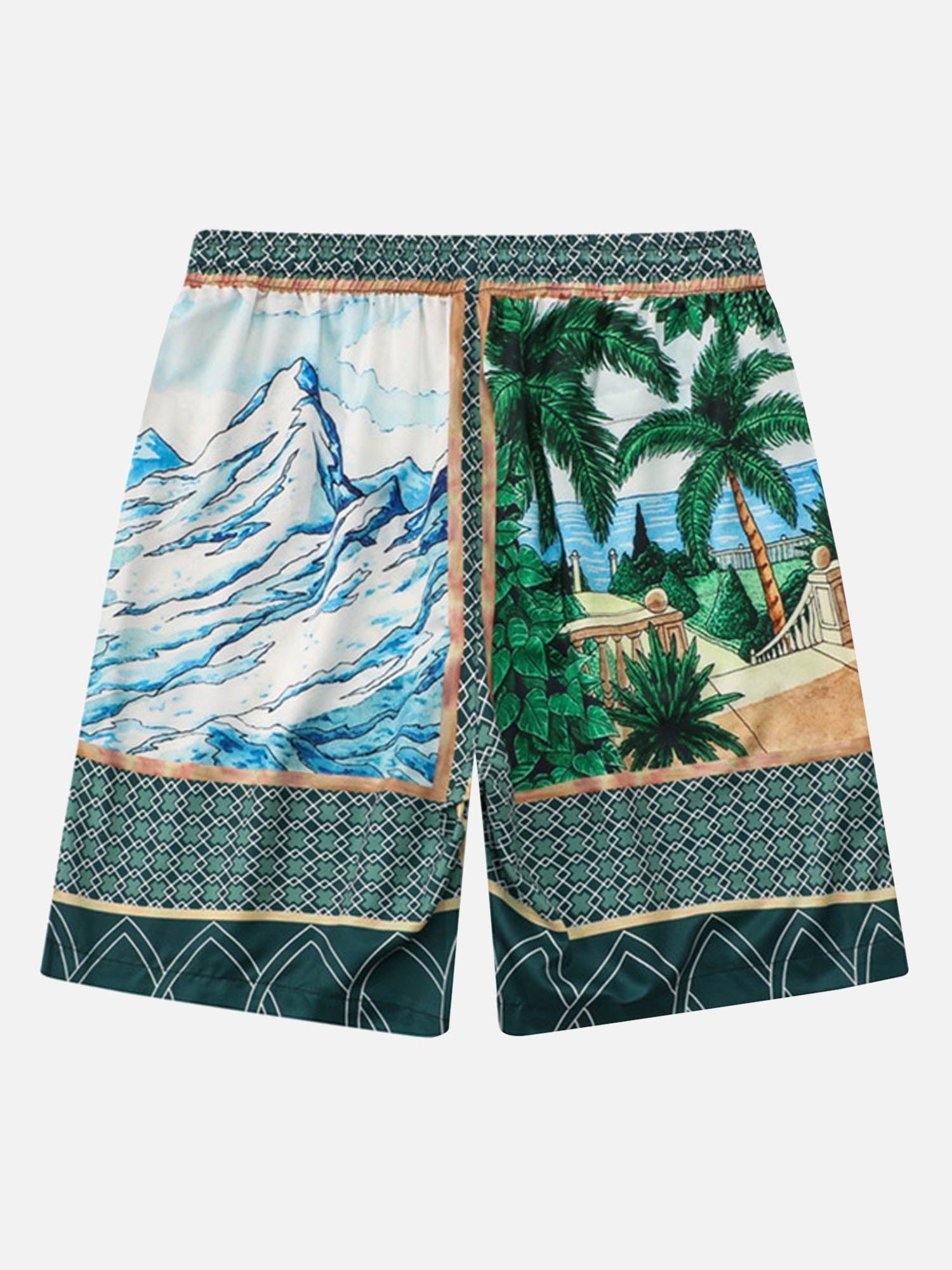 Mountain Coconut Grove Printed Hip-Hop Shirts Short Set SP240313K4EY