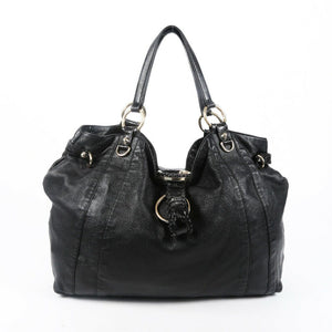 GG Bag G Wave Black Leather Tote