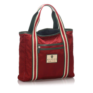 GG Red Nylon Fabric Tote Bag Italy