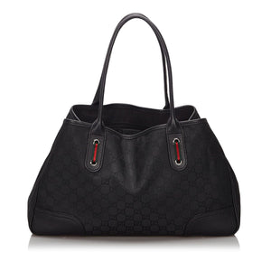 GG Black Canvas Fabric GG Princy Tote Bag Italy