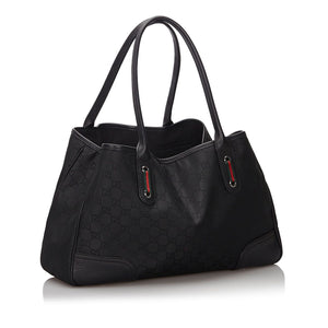 GG Black Canvas Fabric GG Princy Tote Bag Italy