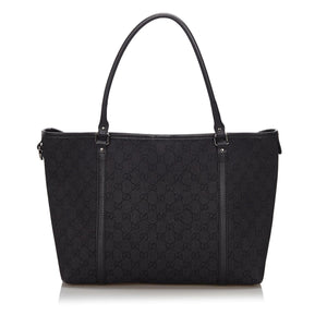 GG Black Canvas Fabric GG Tote Bag Italy