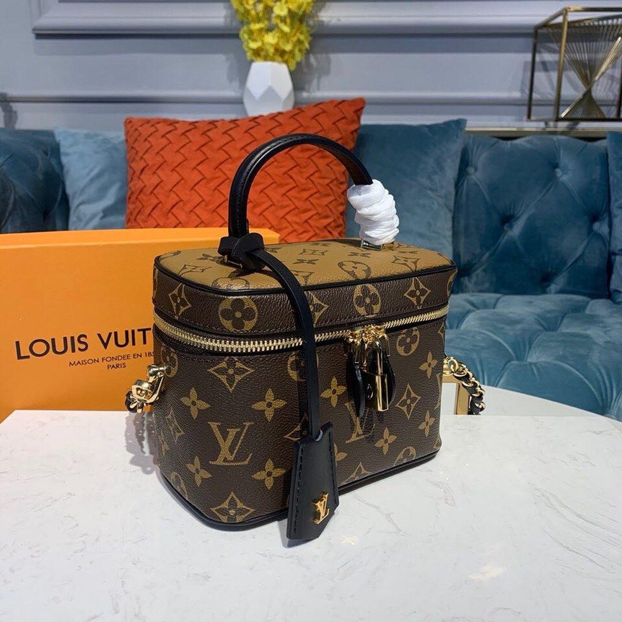 LV Vanity PM Monogram And Monogram Reverse Canvas By Nicolas Ghesquiere For Women,  Shoulder And Crossbody Bags 7.5in/19cm LV M45165