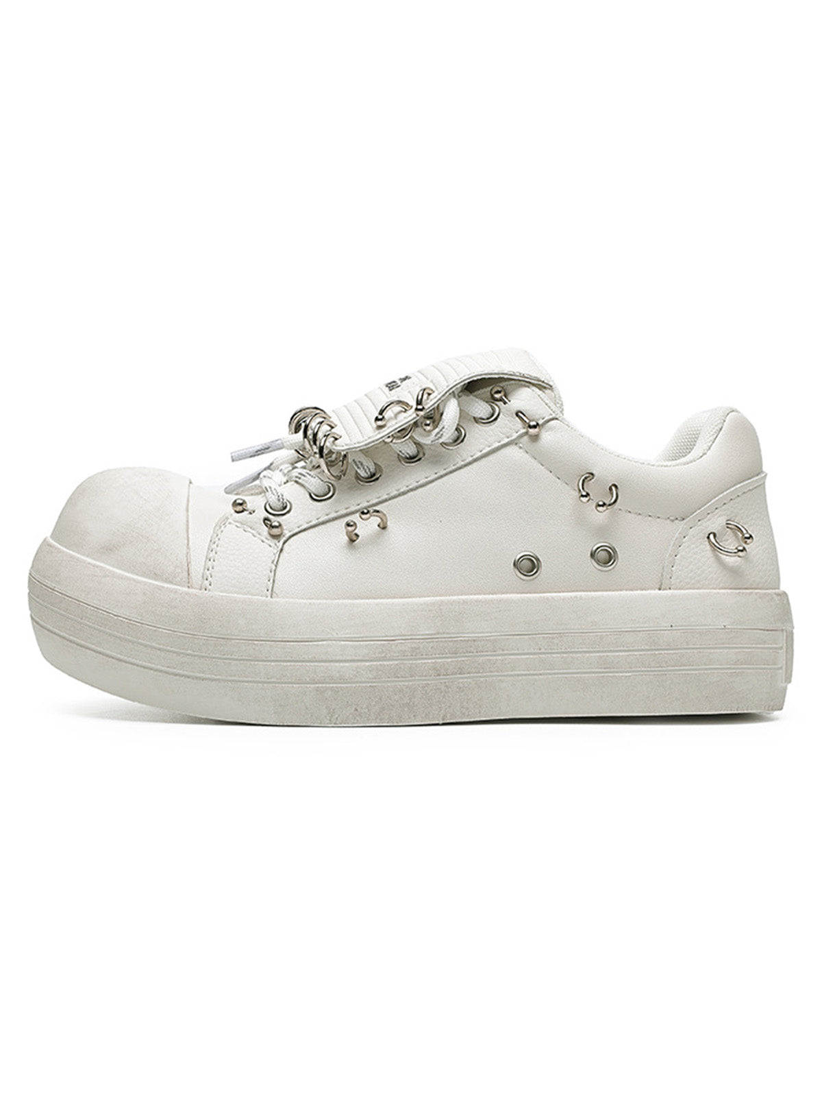 Sneakerhill Punk Metal Ring Platform Sneakers - 1984