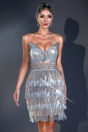 Ceryn Diamond Sequin Corset Dress