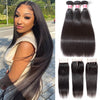 Peruvian Straight Hair 3 Bundles with 4*4 Closure Soft Unprocessed Virgin Human Hair Hermosa Hair