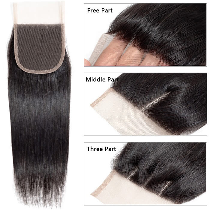 Peruvian Straight Hair 3 Bundles with 4*4 Closure Soft Unprocessed Virgin Human Hair Hermosa Hair