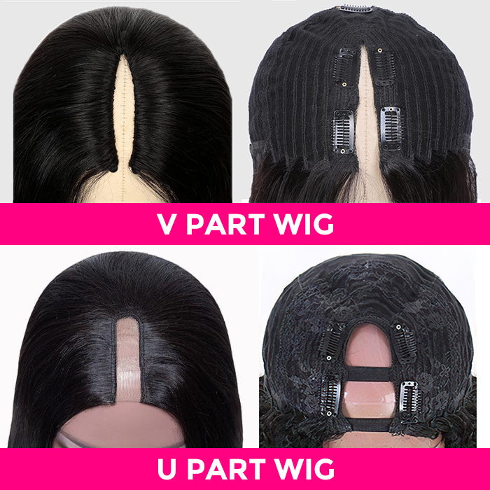 No Leave Out V/U Part Wig Deep Wave Human Hair Wigs Beginnger Friendly Easy Install Hermosa Hair