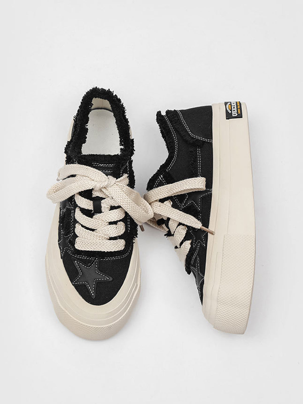 Sneakerhill Star Patch Embroidered Canvas Shoes - 1984