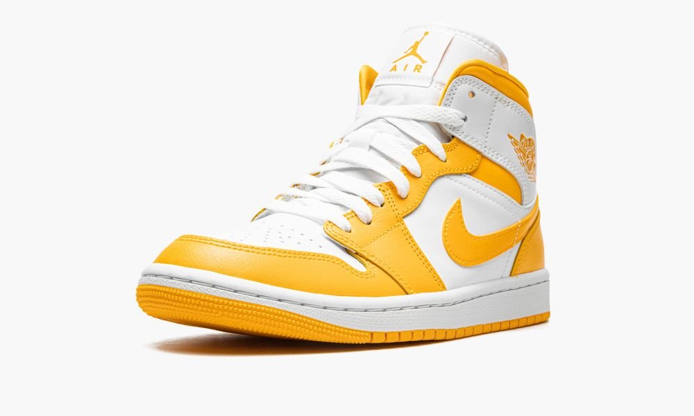 Wmns Jordan 1 Mid "White / University Gold"