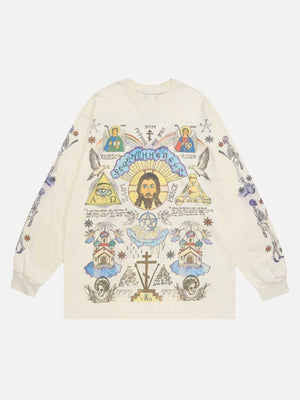 1984 American High Street Graffiti Long Sleeve T-Shirt - 1984brand