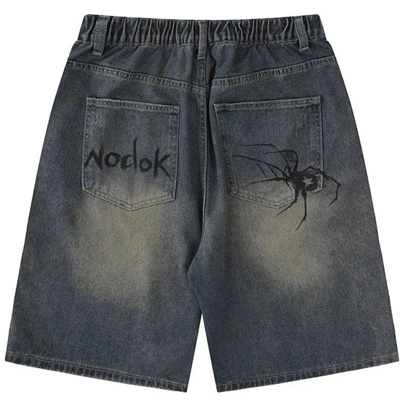 1984 Casual Denim Shorts Spider Web 1984