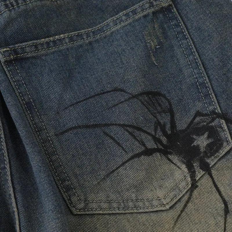 1984 Casual Denim Shorts Spider Web 1984