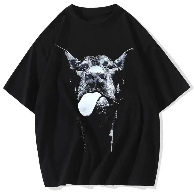 1984 Gothic Letter Dog Printed Streetwear T-Shirt eprolo