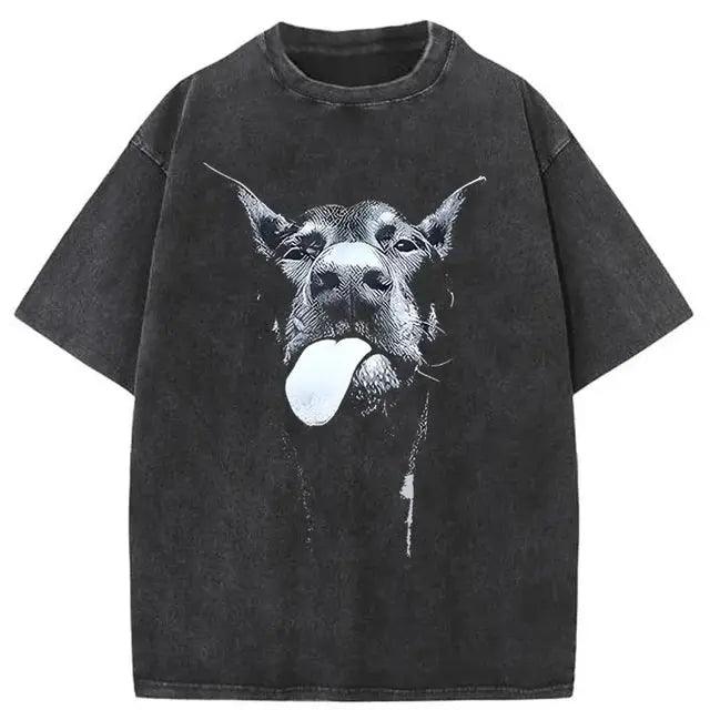 1984 Gothic Letter Dog Printed Streetwear T-Shirt eprolo