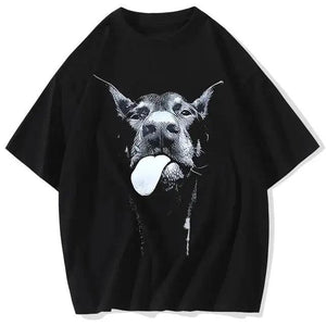 1984 Gothic Letter Dog Printed Streetwear T-Shirt eprolo