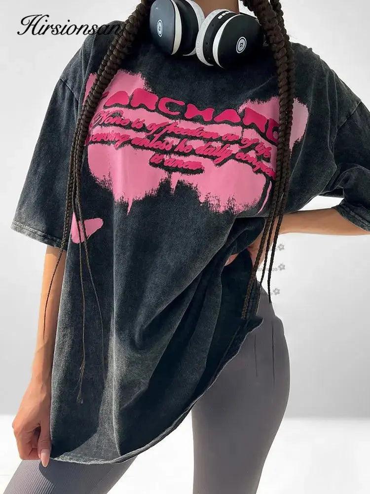 1984 Y2k Quality Oversized Acid Washed T Shirt Women eprolo