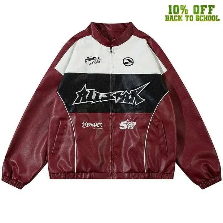 1984® Colorblock PU Leather Racing Jacket 1984