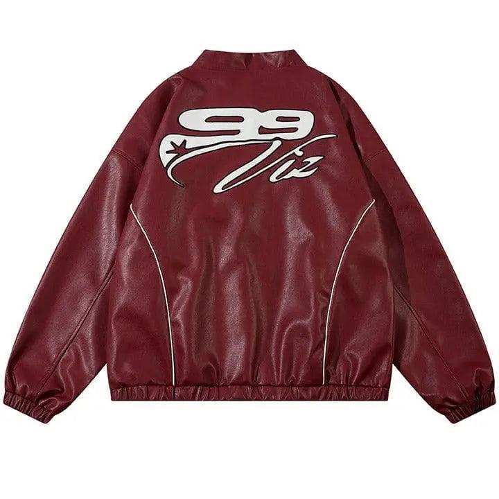 1984® Colorblock PU Leather Racing Jacket 1984