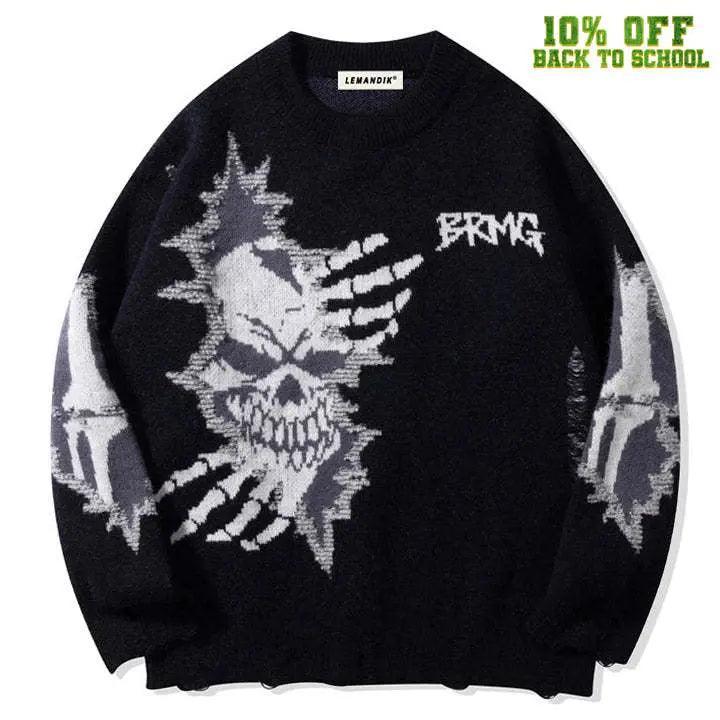 1984® Dark Gothic Sweater Skull and Bone 1984