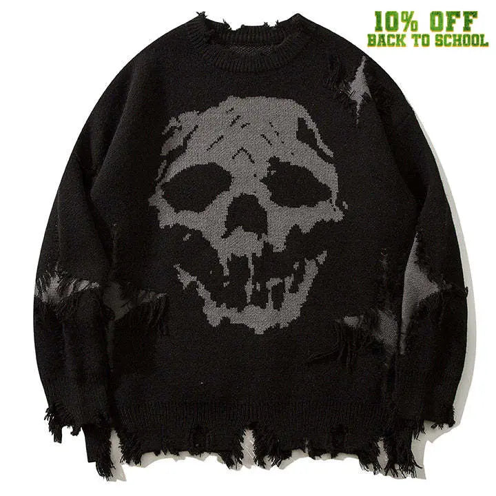 1984® Dark Style Ripped Sweater Skull 1984