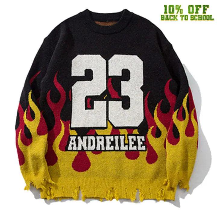 1984® Distressed Flame Pullover Sweater 23 1984