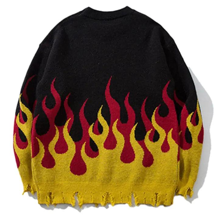 1984® Distressed Flame Pullover Sweater 23 1984