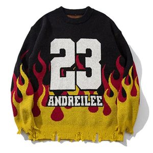 1984® Distressed Flame Pullover Sweater 23 1984