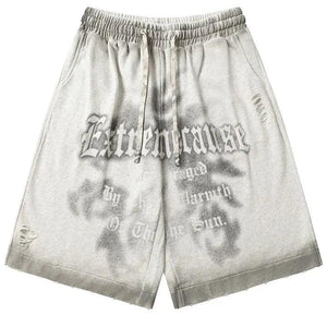 1984® Distressed Tie-Dye Letter Shorts 1984