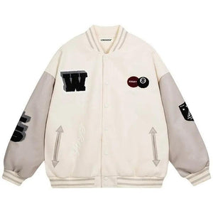 1984® Embroidery Varsity Jacket Black 8 Ball 1984