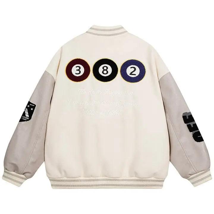 1984® Embroidery Varsity Jacket Black 8 Ball 1984