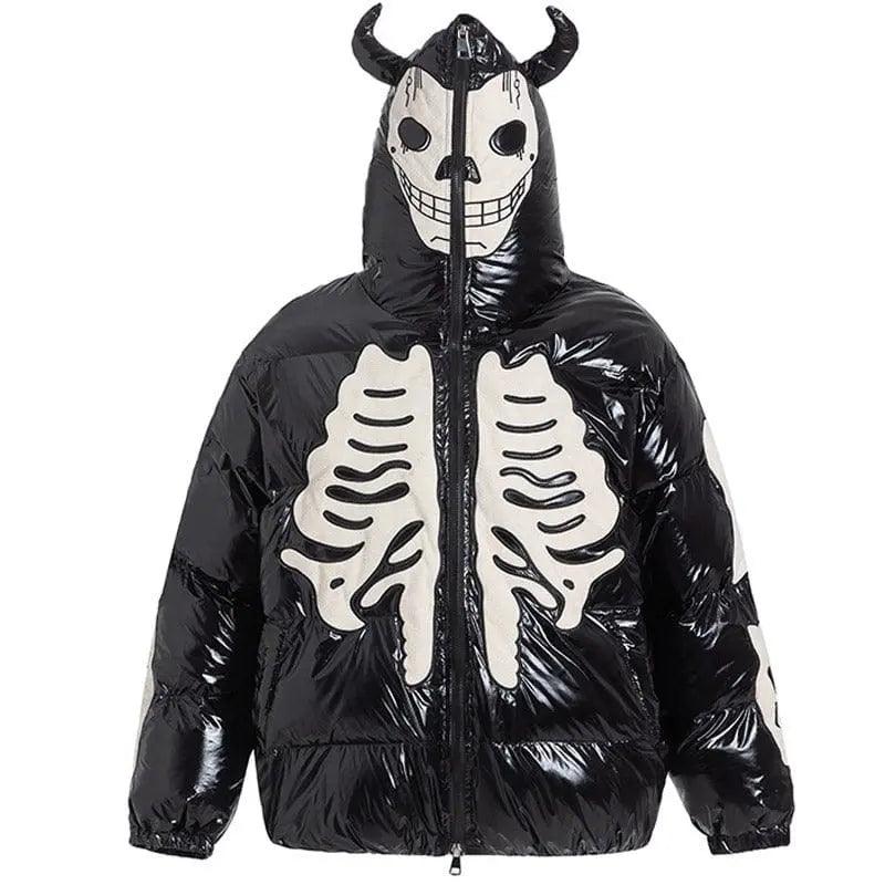 1984® Faux Leather Puffer Jacket Skeleton Devil 1984