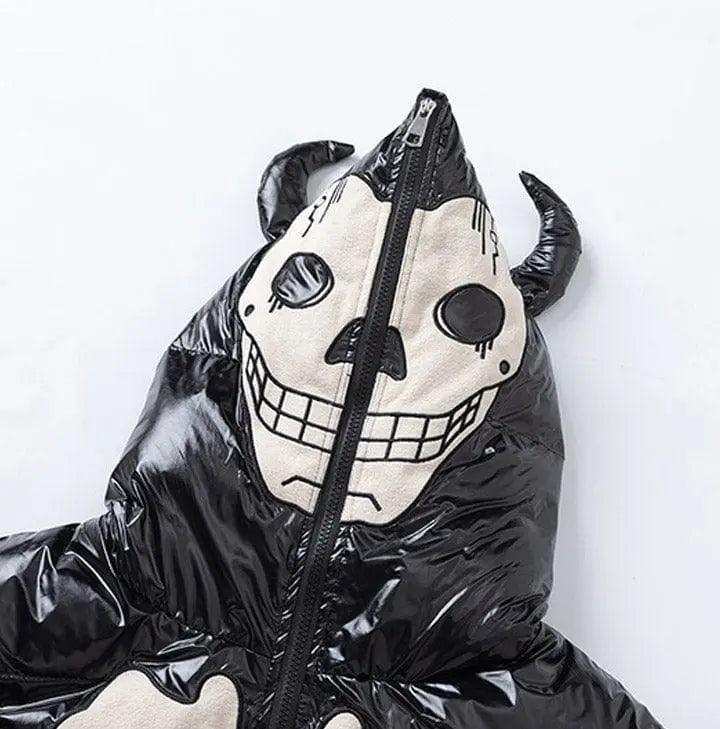 1984® Faux Leather Puffer Jacket Skeleton Devil 1984