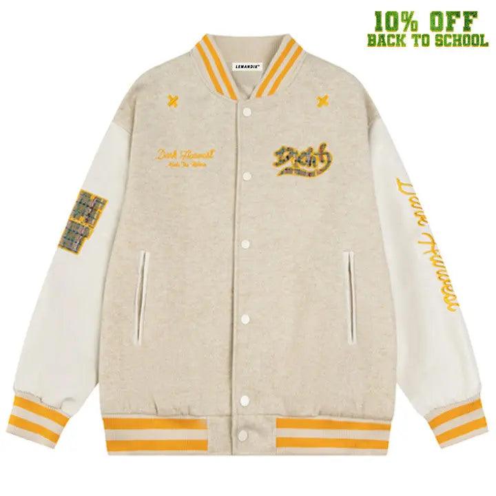 1984® Faux Wool Varsity Jacket Check Patch 1984