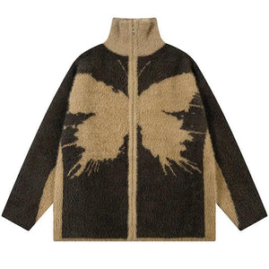 1984® Furry Butterfly Jacquard Sweater Cardigan 1984